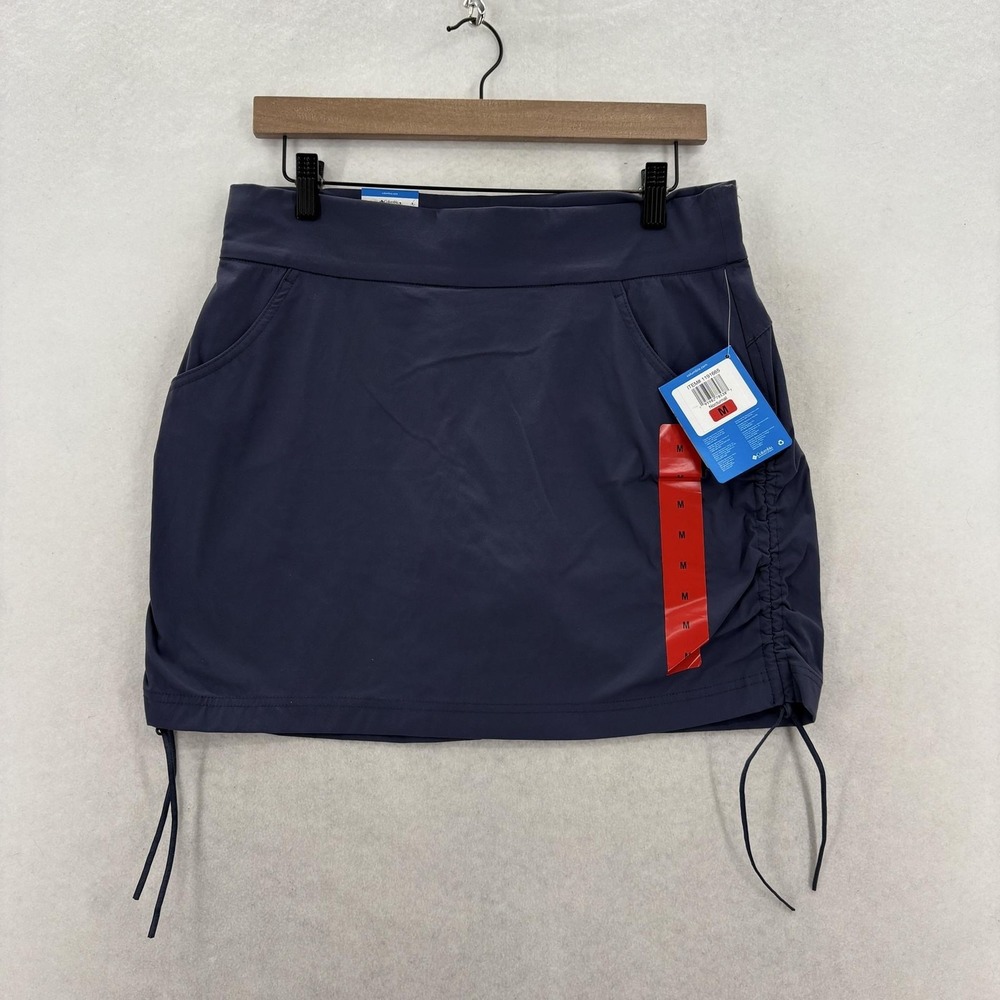 Columbia Anytime Casual Skirt Womens M Blue Nocturnal Omni-Shield Stretch Skort